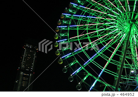 夜の観覧車 関空 大阪府 遊園地の写真素材