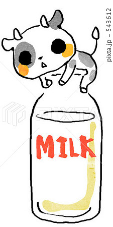 牛 乳牛 牛乳 ミルクのイラスト素材