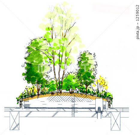人工地盤 断面図の写真素材