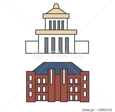 国会議事堂 建物のイラスト素材