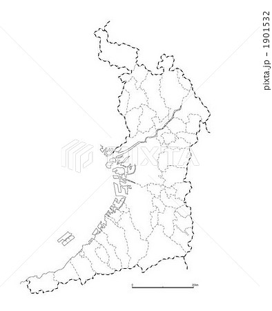 近畿地方の地図のイラスト素材