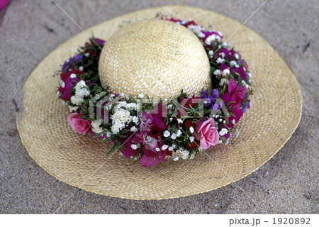 帽子 ハット ファッショングッズ 花飾りの写真素材