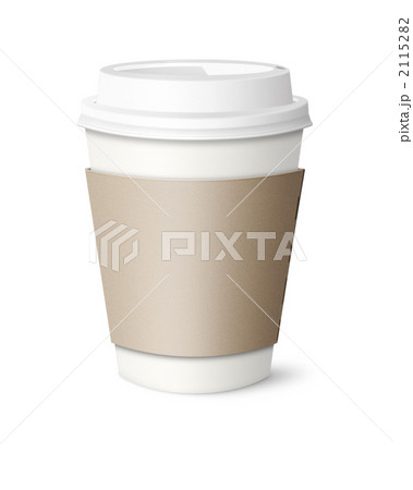 雑貨 白バック コーヒーカップ リッド ドリンクカップのイラスト素材