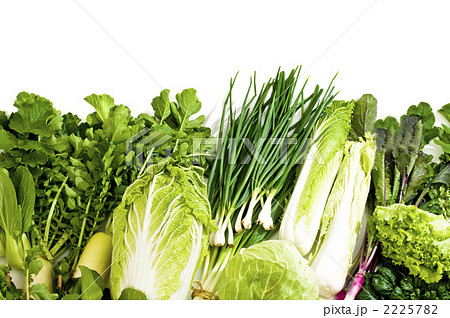 野菜集合 冬野菜 葉物野菜 野菜の写真素材