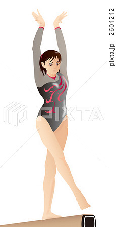 器械 体操選手 女性のイラスト素材 器械 体操選手 女性のイラスト素材
