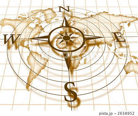 世界地図 コンパス 羅針盤 マップのイラスト素材