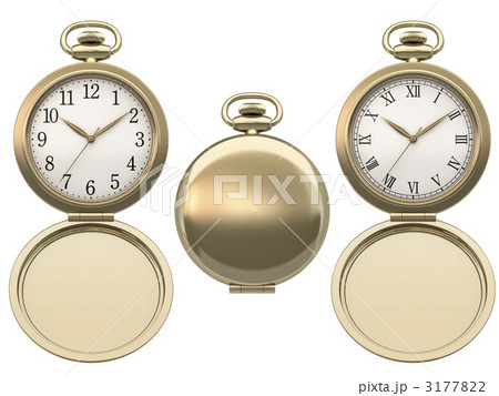 時計 懐中時計 イラスト 雑貨 アンティーク 鎖のイラスト素材
