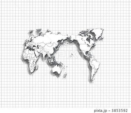 世界地図 マップ 白地図 ワールドワイドのイラスト素材