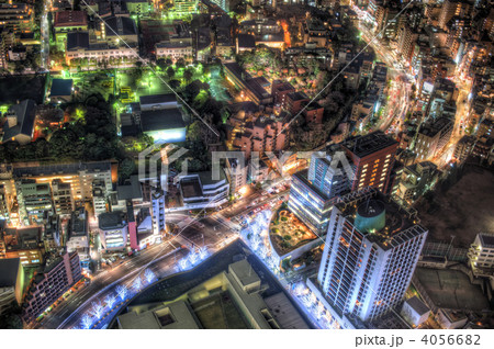 夜景 東京 幻想的 長時間露光の写真素材