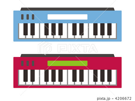 電子キーボード シンセサイザー キーボード イラストのイラスト素材