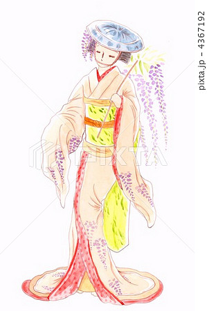 女性 着物 和服 日本画のイラスト素材 - PIXTA