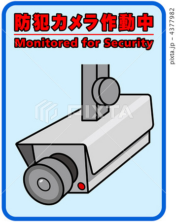 カメラ作動中 カメラ 防犯カメラ 監視カメラのイラスト素材