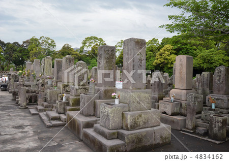 南洲墓地 薩軍兵士の墓地 西南戦争戦死者 薩軍の写真素材