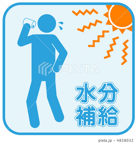 水分補給 脱水症 暑さ対策 熱中症対策のイラスト素材