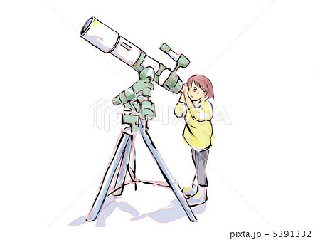 子ども 天体観測のイラスト素材 Pixta