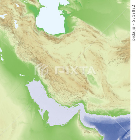 ペルシャ湾 地図 等高線のイラスト素材