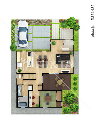 住宅平面図のイラスト素材 5821482 Pixta