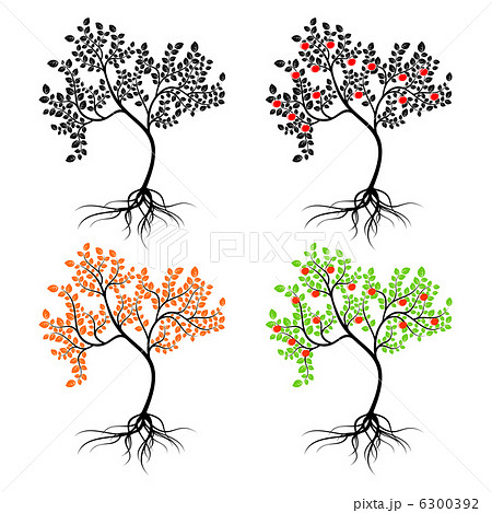 リンゴの木のイラスト素材