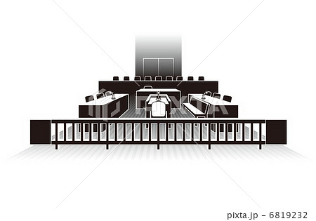 法廷内 裁判所 裁判 法廷のイラスト素材