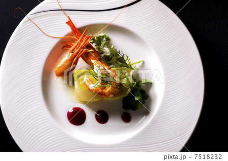 フランス料理 フレンチ 車エビ Shrimpの写真素材
