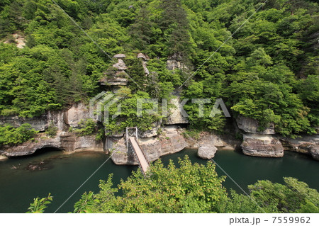 美麗! 峠の岪 へつり 福島県 高精細 プリント 写真 塔のへつりの写真素材 - PIXTA