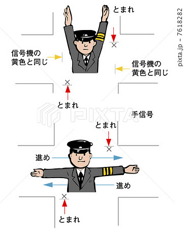 手信号のイラスト素材