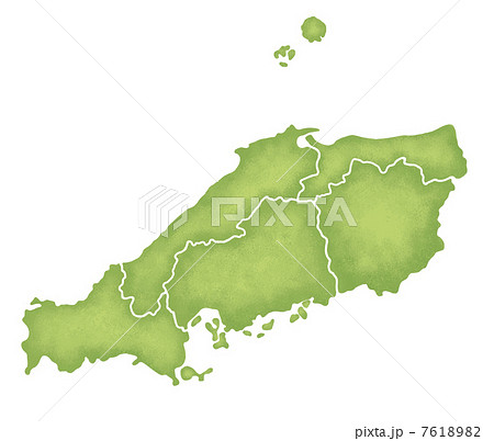 広島県の地図のイラスト素材