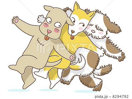 犬 擬人化 シーズー 立つのイラスト素材