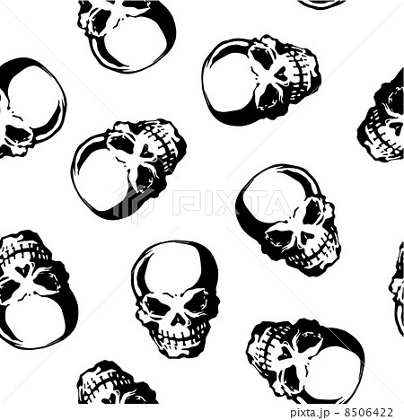 頭蓋骨のイラスト かっこいいの写真素材