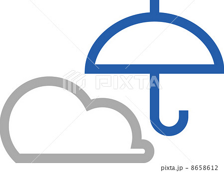 曇りのち雨 雨 マーク 記号のイラスト素材