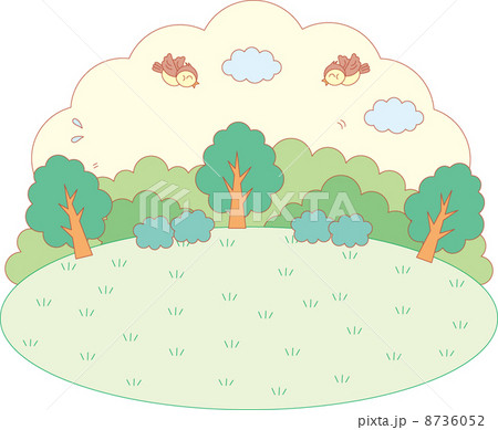 空き地 広場 イラスト 野原のイラスト素材