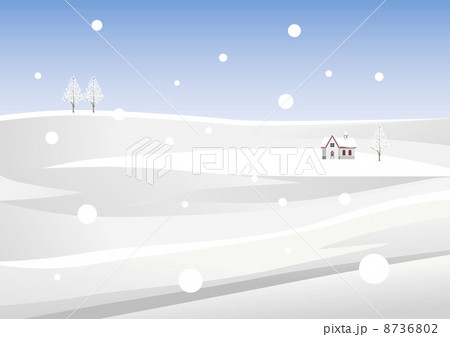 雪原 イラスト 丘 風景の写真素材 Pixta