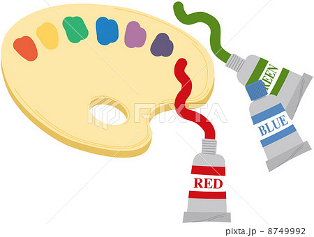 パレット 絵の具 イラスト 画材のイラスト素材