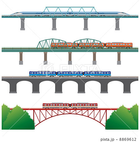 鉄橋のイラスト素材