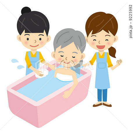 入浴介助のイラスト素材
