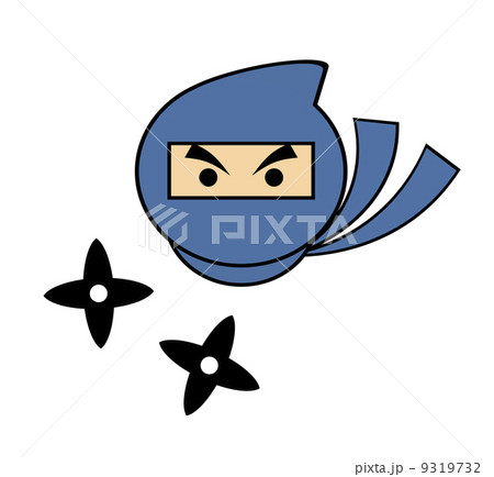 忍者 アイコン かわいい 手裏剣の写真素材