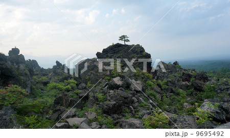 鬼押出岩 溶岩 活火山 鬼押出し園の写真素材