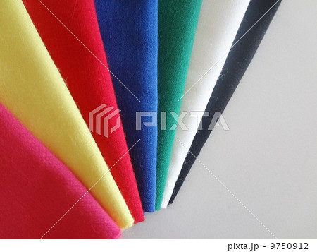 七色 布 カラーコーディネーター 色彩検定の写真素材