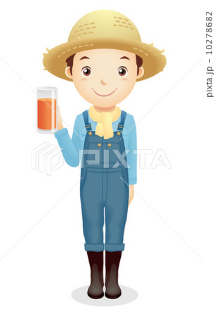 オーバーオール 男性のイラスト素材