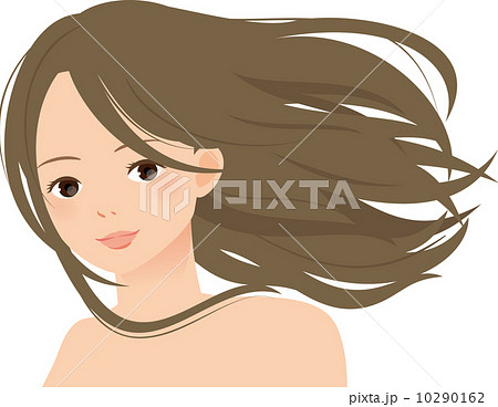 なびく 髪の毛 ベクター 髪のイラスト素材 Pixta