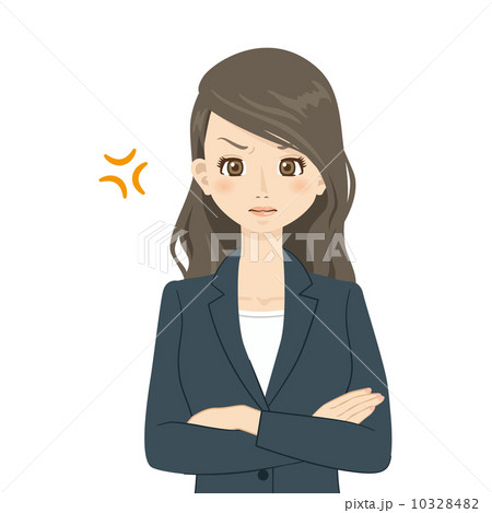 起こり顔のイラスト素材