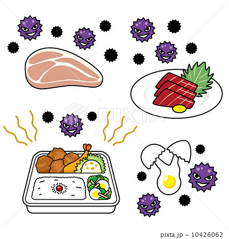 腐る 食品 傷む 病原菌 食べ物 感染源 腐敗 イラストの写真素材