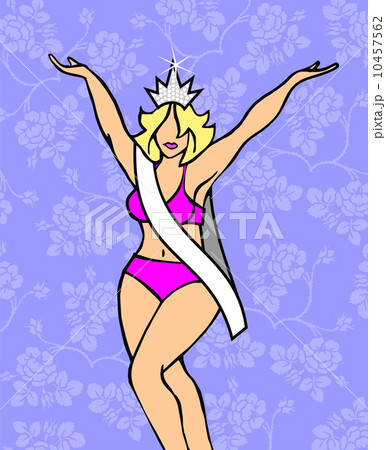 ベクトル ミス ユニバース 女の子のイラスト素材