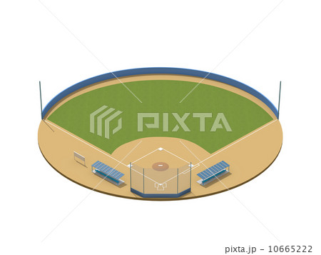 スポーツ施設 建物 野球場 野球グラウンドのイラスト素材
