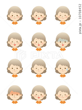 顔 表情 女性 おばあちゃんのイラスト素材
