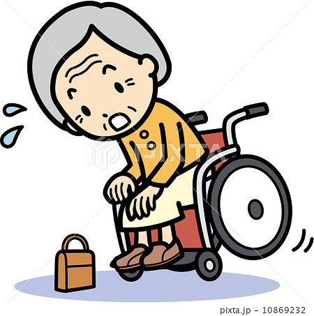 高齢者 車椅子 転倒事故 転倒のイラスト素材