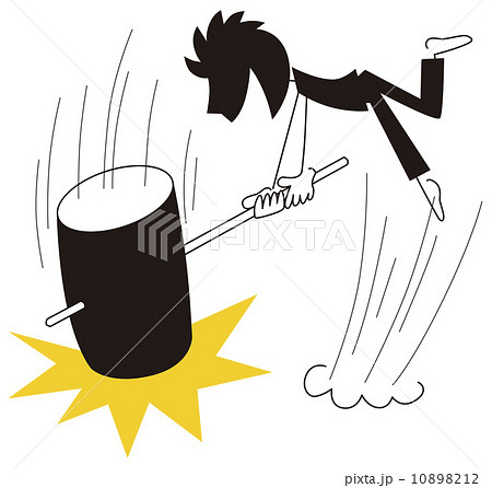 叩く ハンマーのイラスト素材