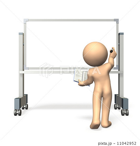 ホワイトボード 書く 発表 3dcgの写真素材