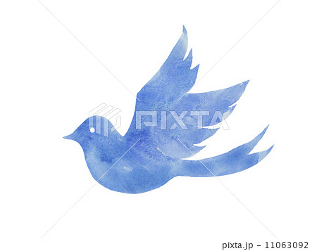 鳥 小鳥 羽ばたく 青い鳥のイラスト素材 Pixta