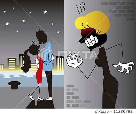 浮気現場の写真素材